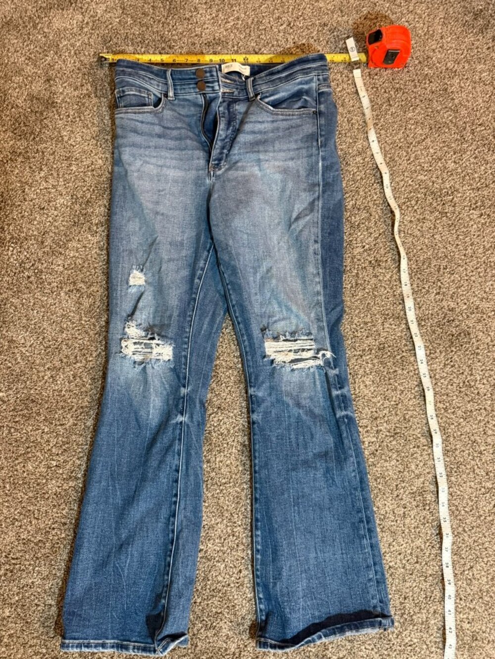 BKE Parker Women's High Rise Bootcut Jeans 32x31.5 Distressed Stretch Denim